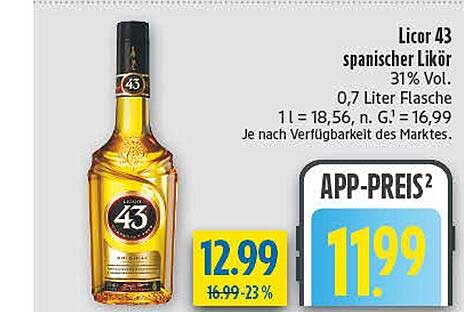 Licor 43 spanischer Likör 31% Vol. – 0,7 Liter Flasche