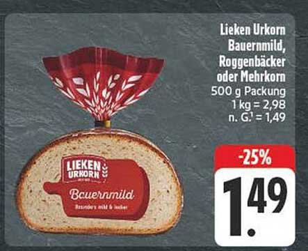 Lieken Urkorn Bauernmilch Brot - 500 g