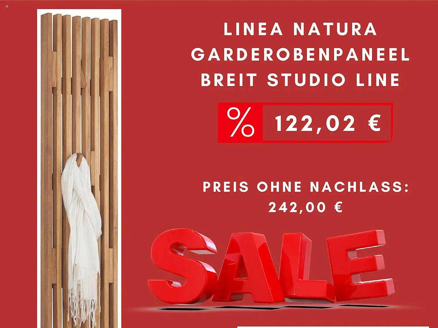 LINEA NATURA Garderobenpaneel Breite Studio Line