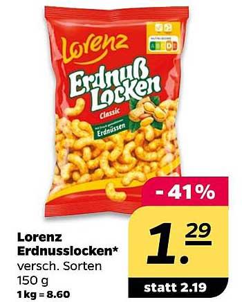 Lorenz Erdnussslocken* versch. Sorten 150 g