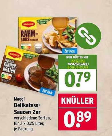 Maggi Delikatess-Saucen 2er verschiedene Sorten, für 2 x 0,25 Liter, je Packung