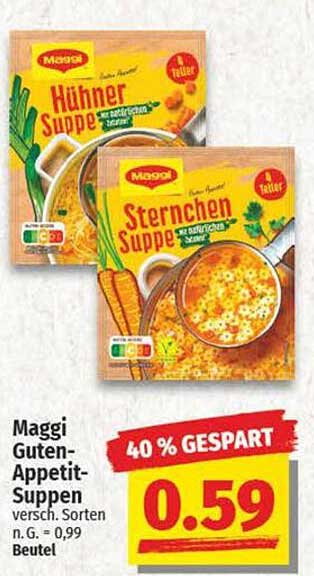 Maggi Guten-Appetit-Suppen - 40 % gespart