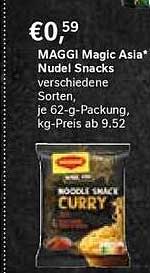 MAGGI Magic Asia* Nudel Snacks - Curry 62-g-Packung