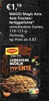 MAGGI Magic Asia Trockenfertiggerichte - Gebratene Nudeln Typ Ente