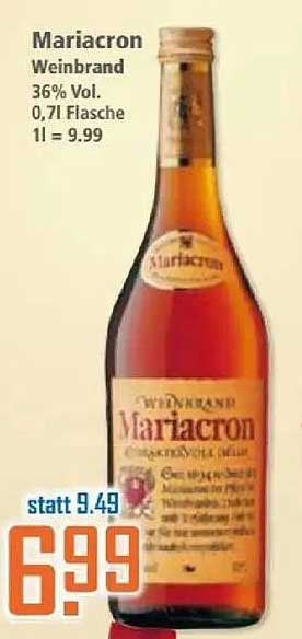Mariacron Weinbrand 0,7l - 36% Vol.