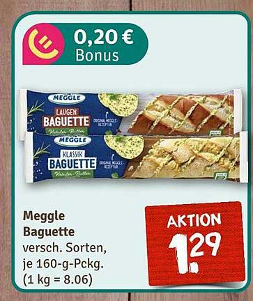 Meggle Baguette, verschiedene Sorten, je 160-g-Packung