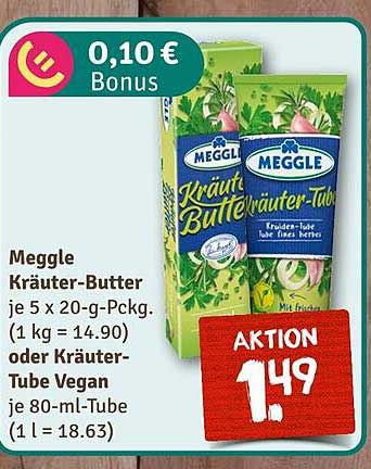 Meggle Kräuter-Butter oder Kräuter-Tube Vegan