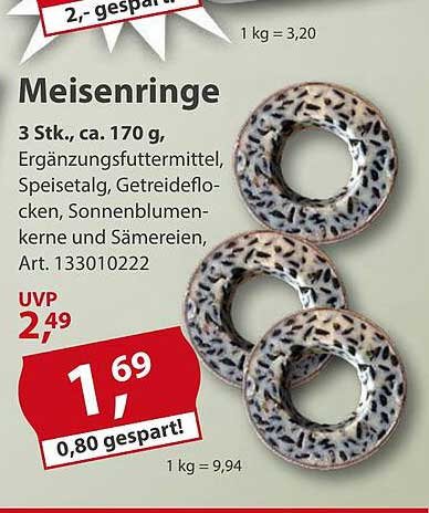 Meisenringe - 3 Stück für nur 1,69 €