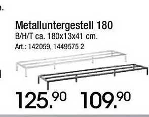 Metalluntergestell 180 B/H/T ca. 180x13x41 cm