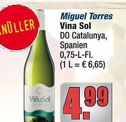 Miguel Torres Vina Sol DO Catalunya, Spanien 0,75-L-Fl.