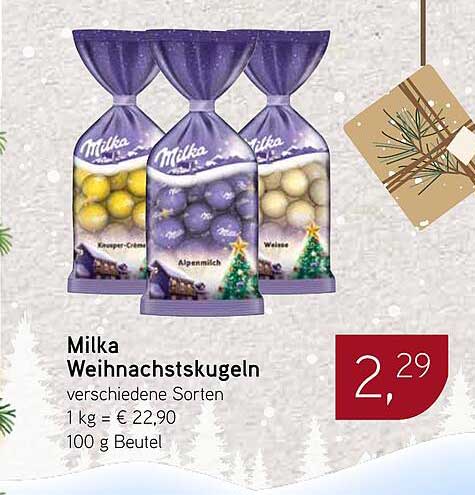 Milka Weihnachtskugeln verschiedene Sorten