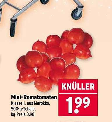 Mini-Romatomaten Klasse I, aus Marokko, 500-g-Schale