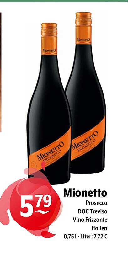 Mionetto Prosecco DOC Treviso Vino Frizzante 0,75 l