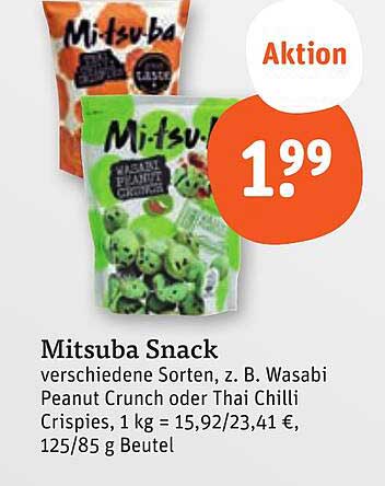 Mitsuba Snack - Verschiedene Sorten, z. B. Wasabi Peanut Crunch oder Thai Chilli Crispies