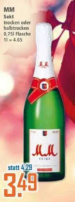 MM Sekt trocken oder halbtrocken 0,75 l Flasche