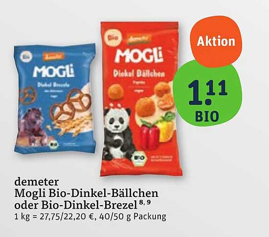 Mogli Bio-Dinkel-Bällchen oder Bio-Dinkel-Brezel