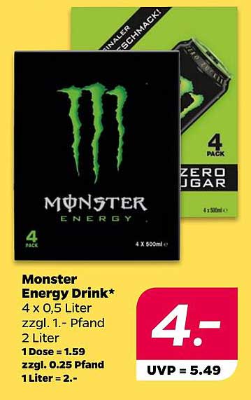 Monster Energy Drink 4 x 0,5 Liter
