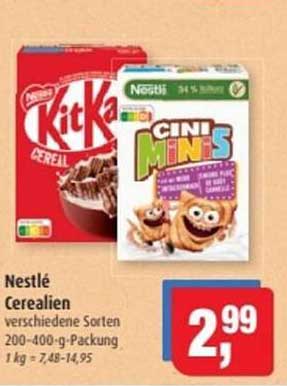 Nestlé Cerialien verschiedene Sorten 200-400-g-Packung