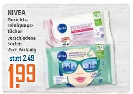 NIVEA Gesichtsreinigungstücher verschiedene Sorten 25er Packung