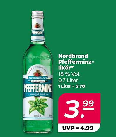 Nordbrand Pfefferminzlikör 0,7 Liter