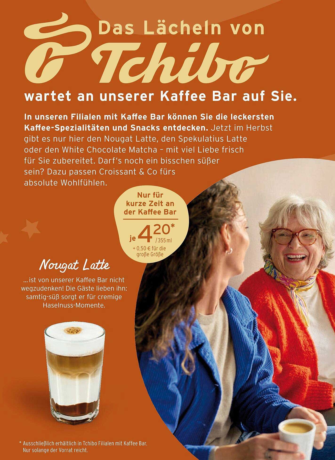 Nougat Latte an der Tchibo Kaffee Bar