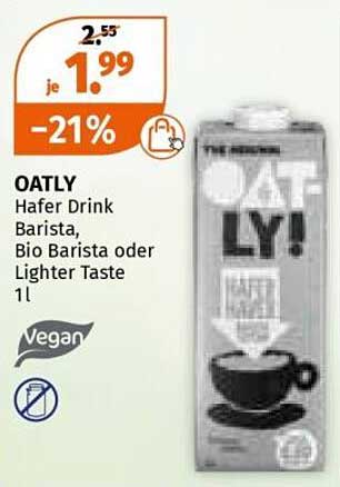 OATLY Hafer Drink Barista, Bio Barista oder Lighter Taste 1l