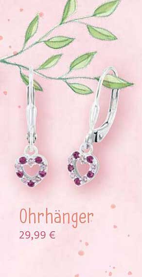 Ohrhänger mit Herzen und funkelnden Steinen
