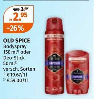 OLD SPICE Bodyspray 150 ml oder Deo-Stick 50 ml