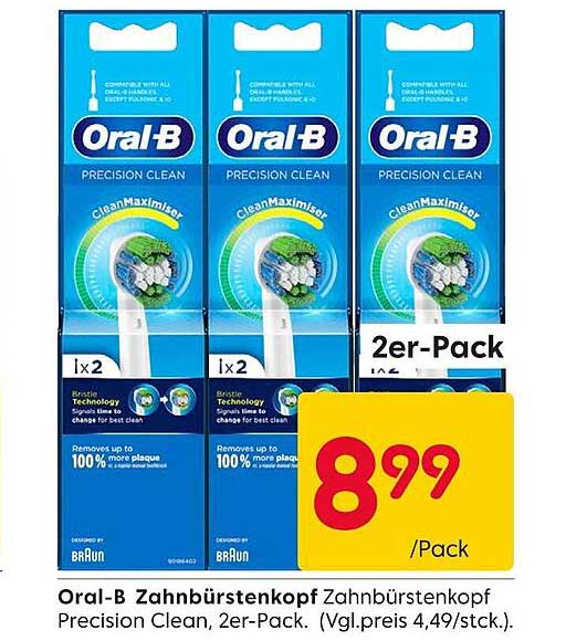 Oral-B Zahnbürstenkopf Precision Clean, 2er-Pack