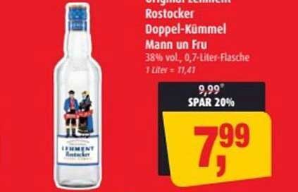 Original Rostocker Doppel-Kümmel Mann un Fru 0,7 Liter