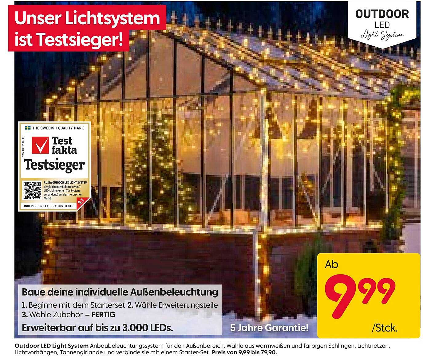 Outdoor LED Light System - Testsieger