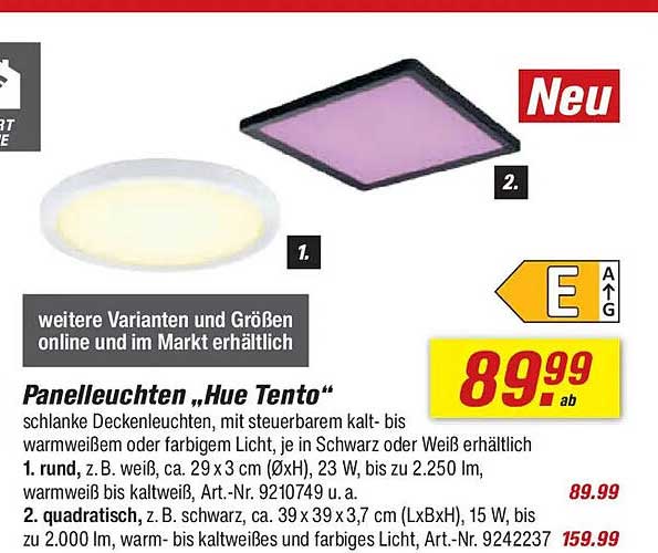 Paneelleuchten „Hue Tento“