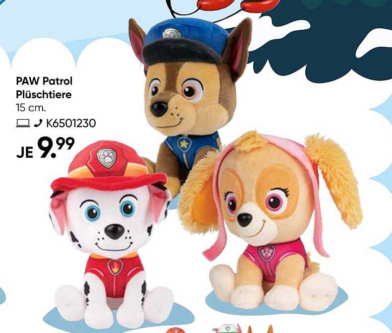 PAW Patrol Plüschtiere 15 cm.
