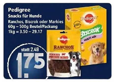 Pedigree Snacks für Hunde - Ranchos, Biskrok oder Markies