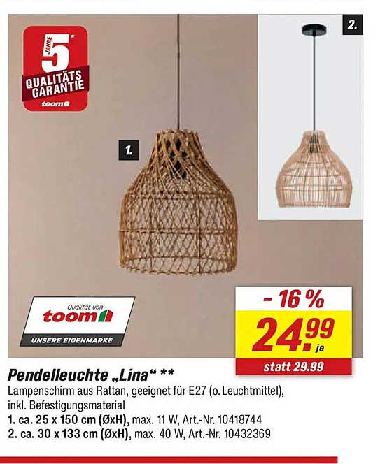 Pendelleuchte „Lina“