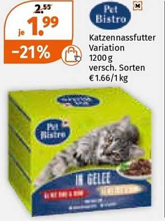 Pet Bistro Katzen nassfutter Variation 1200 g - jetzt nur €1,99!