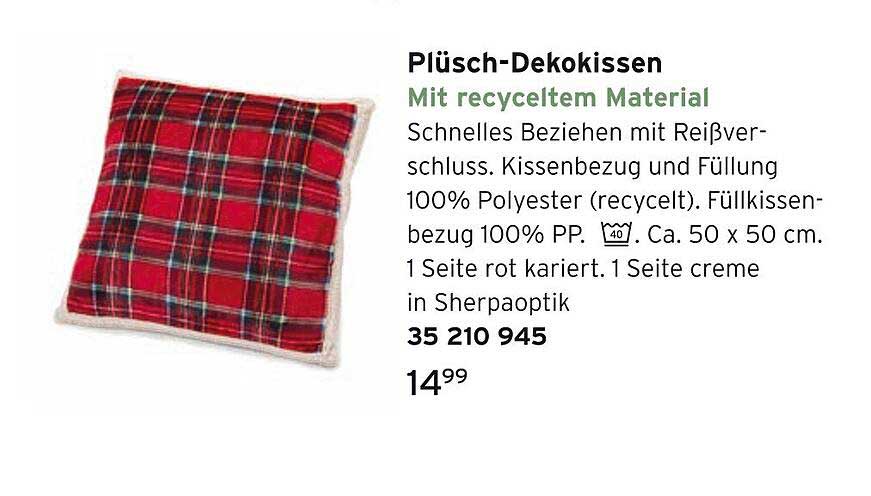 Plüsch-Dekokissen mit recyceltem Material