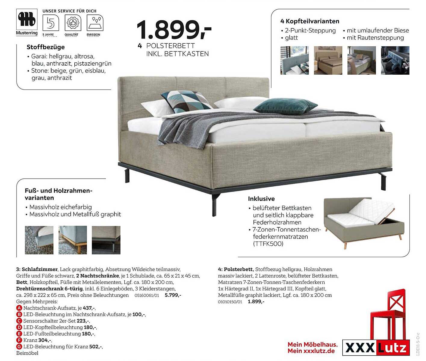 Polsterbett inkl. Bettkasten - Ihre Oase der Ruhe