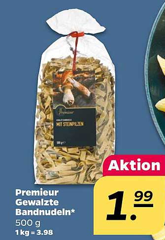 Premieur Gewalzste Bandnudeln mit Steinpilzen – 500 g