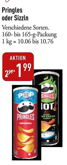 Pringles oder Sizzln – Verschiedene Sorten