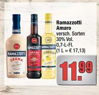 Ramazzotti Amaro - verschiedene Sorten 0,7-L-Fl.