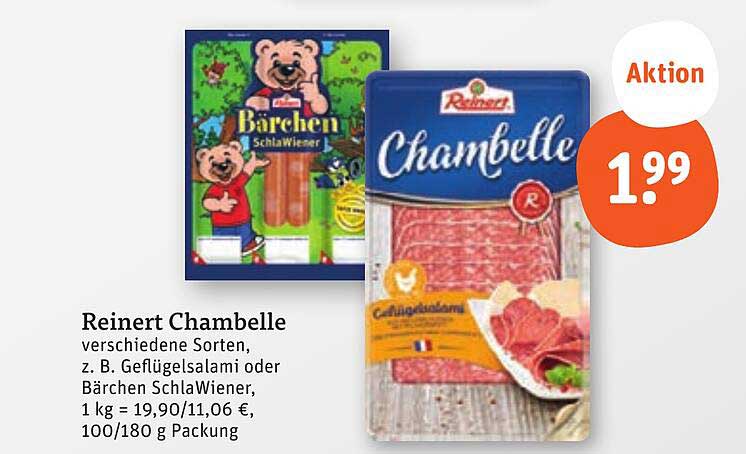 Reinert Chambelle - Verschiedene Sorten: Geflügelsalami oder Bärchen SchlaWiener