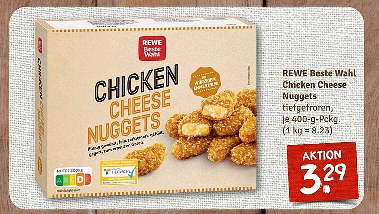REWE Beste Wahl Chicken Cheese Nuggets 400 g
