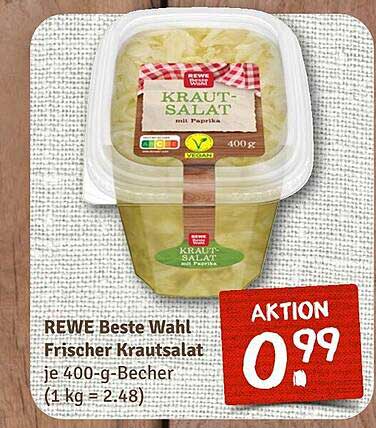 REWE Beste Wahl Frischer Krautsalat mit Paprika 400g Becher