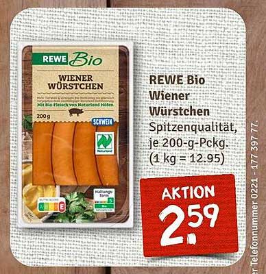 REWE Bio Wiener Würstchen 200 g