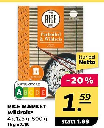 RICE MARKET Wildreis - Parboiled & Wildreis 4 x 125 g