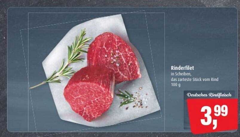 Rinderfilet in Scheiben, das zarteste Stück vom Rind