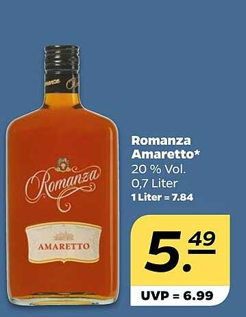 Romanza Amaretto 0,7 Liter - 20 % Vol.