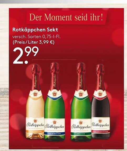 Rotkäppchen Sekt - 0,75 l Flasche für nur 2,99 €