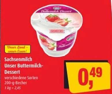 Sachsenmilch Unser Buttermilch-Dessert 200-g-Becher – verschiedene Sorten